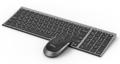Wireless Rechargeable Keyboard and Mouse Combo, 2.4G USB Keyboard and Mice Set Ultra-Thin Silent UK Layout for PC, Computer, Laptop, Space Gray Wireless Rechargeable Keyboard and Mouse Combo, 2.4G USB Keyboard and Mice Set Ultra-Thin Silent UK Layout for PC, Computer, Laptop, Space Gray von seenda