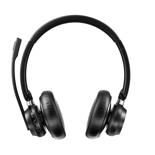 seenda Kabelloses Headset mit Mikrofon - Bluetooth 5.3 Kopfhörer mit AI Geräuschunterdrückung, 30 Stunden Spielzeit, Mikrofonstummschaltung, Headset für Mobiltelefone/Skype/Call Center/Büro von seenda