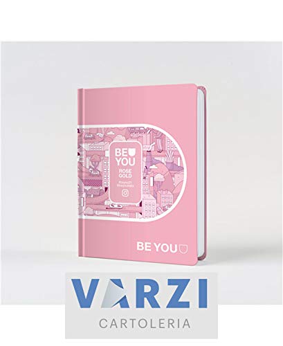 BE-YOU Tagebuch Standardfarbe 13,5 x 18,2 x 3,3 cm - 2020-2021 Auswahl Briefpapier Varzi seit 1956 Rose Gold Rosa von selezione varzi