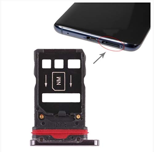 Ersatzteil kompatibel mit HUAWEI MATE 20 PRO (LYA-L29C, LYA-L09C) Ersatzteil Try TRAY Tray Fach für Nano-SIM-Karte Slot Slot Slot Schwarz von senza marchio