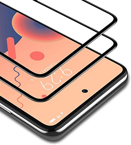 Kit (2 Pieces) Glass Kompatible Für LG K51S / LG K61 Transparent Film Glass Full Protection Touch Screen Tempered Anti-Shock 9H (Black Frame) von senza marchio