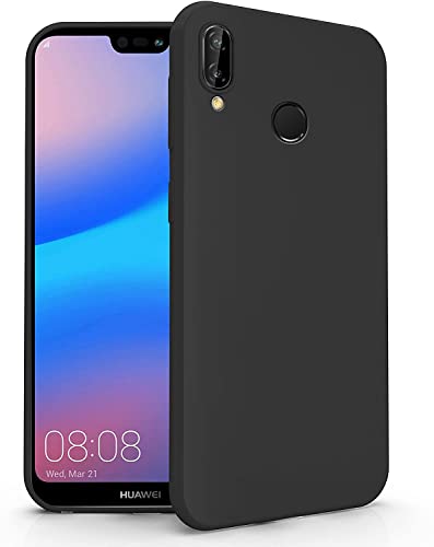 Kompatibel mit Huawei P20 Lite (2018) / NOVA 3E ANE-LX1 / ANE-L21 ANE-LX1 / LX2 / LX3 Tastenabdeckung Schutzhülle Gel Silikon TPU weich flexibel Ultra Soft Slim Case (Schwarz) von senza marchio