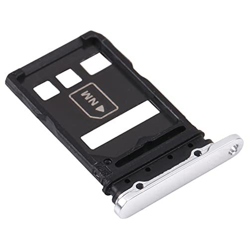 Kompatibel mit Huawei P40 Pro (ELS-NX9 ELS-N09) 6.58 Display-Try-Fach für SIM-Karten, Tray + NM Card Tray Slot Gehäuse (Silber) von senza marchio