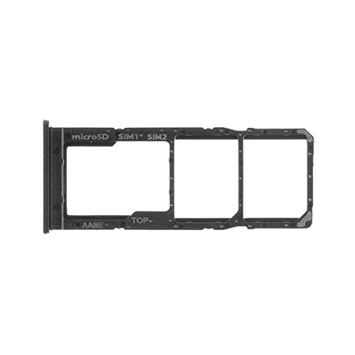 Einschubfach kompatibel mit Samsung Galaxy A12 / SM-A125F / A125 6,5 Zoll (16,5 cm), Nano-SIM-Kartenhalter, 1 + SIM 2 + Steckplatz für Micro-SD-Karte (schwarz) von senza marchio