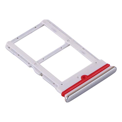 Kompatibel mit Xiaomi Mi 10 Lite 5G Try Tray Kartenfach Dual-SIM-Karte Nano Sim 1 + SIM-Slot 2 Schlitten Kartenleser (Silber/Silber) von senza marchio