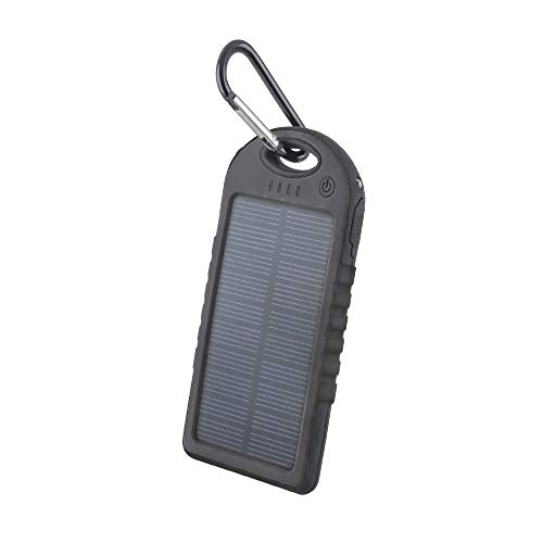 setty Solar Power Bank 5000 mAh USB Charger for Mobile Phone Power Bank Waterproof Black von setty