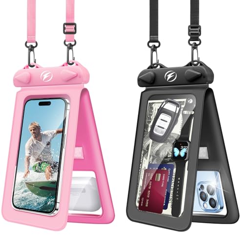 seynli wasserdichte Handyhülle, 2 Stück 8 Zoll Unterwasser Handytasche, Doppelte Taschen IPX8 Wasserfeste Handyhülle für iPhone 16 15 14 13 12 Pro/Max, Samsung, Waterproof Phone Case(Schwarz+Rosa) seynli wasserdichte Handyhülle, 2 Stück 8 Zoll Unterwasser Handytasche, Doppelte Taschen IPX8 Wasserfeste Handyhülle für iPhone 16 15 14 13 12 Pro/Max, Samsung, Waterproof Phone Case(Schwarz+Rosa) von seynli