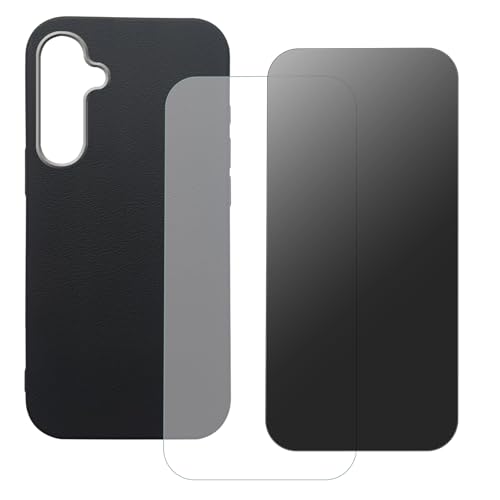 HD Schutzfolie und Sichtschutz Schutzfolie für Samsung Galaxy M35 mit Hülle, Panzer Schutz Glas, Gehärtetem Glas (schwarz) von shamdspopu