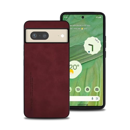 Hülle für Google Pixel 7, TPU kombiniert mit komfortablem Leder-Oberfläche, hochwertig, luxuriös, stoßfest, Kratzfest und robust. (rot) von shamdspopu