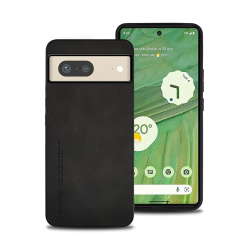 Hülle für Google Pixel 7, TPU kombiniert mit komfortablem Leder-Oberfläche, hochwertig, luxuriös, stoßfest, Kratzfest und robust. (schwarz) von shamdspopu