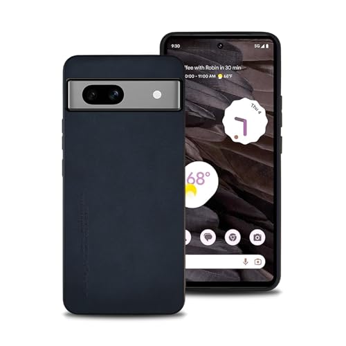 Hülle für Google Pixel 7a, TPU kombiniert mit komfortablem Leder-Oberfläche, hochwertig, luxuriös, stoßfest, Kratzfest und robust. (Blau) von shamdspopu