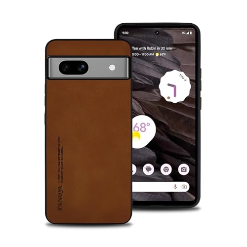 Hülle für Google Pixel 7a, TPU kombiniert mit komfortablem Leder-Oberfläche, hochwertig, luxuriös, stoßfest, Kratzfest und robust. (braun) von shamdspopu