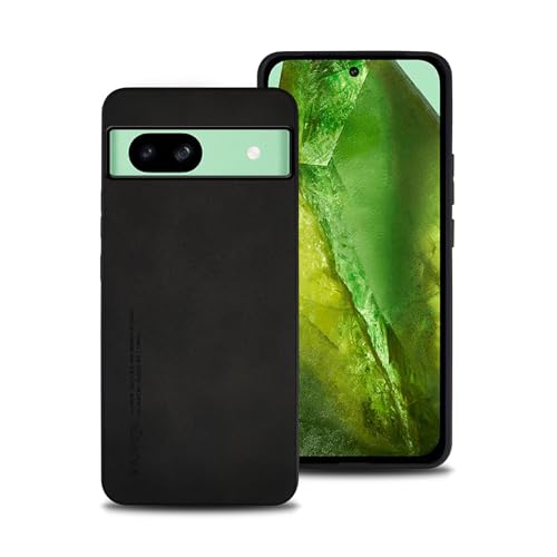 Hülle für Google Pixel 8a, TPU kombiniert mit komfortablem Leder-Oberfläche, hochwertig, luxuriös, stoßfest, Kratzfest und robust. (schwarz) von shamdspopu