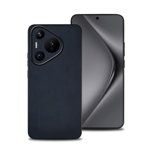 Hülle für Huawei Pura 70 Pro, Pura 70 Pro+, Pura 70 Pro Plus, TPU kombiniert mit komfortablem Leder-Oberfläche, hochwertig, luxuriös, stoßfest, Kratzfest und robust. (Blau) von shamdspopu