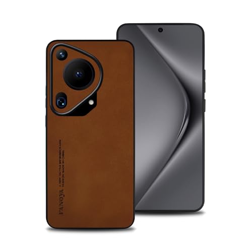 Hülle für Huawei Pura 70 Ultra, TPU kombiniert mit komfortablem Leder-Oberfläche, hochwertig, luxuriös, stoßfest, Kratzfest und robust. (braun) von shamdspopu
