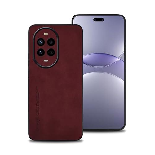 Hülle für Huawei nova 13 Pro, TPU kombiniert mit komfortablem Leder-Oberfläche, hochwertig, luxuriös, stoßfest, Kratzfest und robust. (rot) von shamdspopu