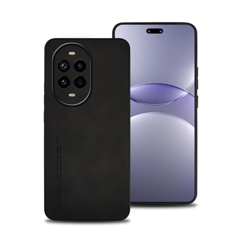 Hülle für Huawei nova 13 Pro, TPU kombiniert mit komfortablem Leder-Oberfläche, hochwertig, luxuriös, stoßfest, Kratzfest und robust. (schwarz) von shamdspopu