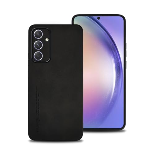 Hülle für Samsung Galaxy A54, TPU kombiniert mit komfortablem Leder-Oberfläche, hochwertig, luxuriös, stoßfest, Kratzfest und robust. (schwarz) von shamdspopu