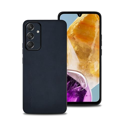 Hülle für Samsung Galaxy M15, TPU kombiniert mit komfortablem Leder-Oberfläche, hochwertig, luxuriös, stoßfest, Kratzfest und robust. (Blau) von shamdspopu