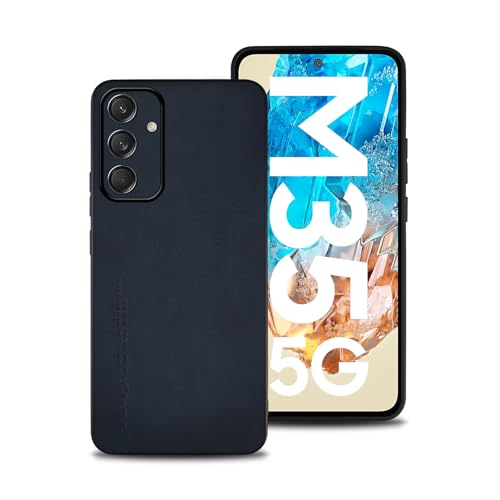 Hülle für Samsung Galaxy M35, TPU kombiniert mit komfortablem Leder-Oberfläche, hochwertig, luxuriös, stoßfest, Kratzfest und robust. (Blau) von shamdspopu