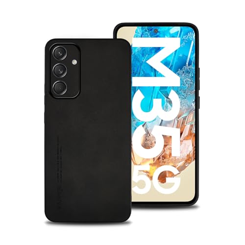 Hülle für Samsung Galaxy M35, TPU kombiniert mit komfortablem Leder-Oberfläche, hochwertig, luxuriös, stoßfest, Kratzfest und robust. (schwarz) von shamdspopu