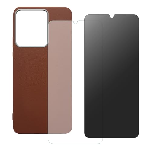 shamdspopu HD Schutzfolie und Sichtschutz Schutzfolie für Xiaomi Redmi 13C, Redmi 13C 5G, Poco C65 mit Hülle, Panzer Schutz Glas, Gehärtetem Glas (braun) von shamdspopu