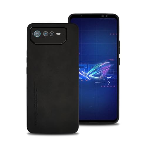 shamdspopu Hülle für Asus ROG Phone 6, TPU kombiniert mit komfortablem Leder-Oberfläche, hochwertig, luxuriös, stoßfest, Kratzfest und robust. (schwarz) von shamdspopu