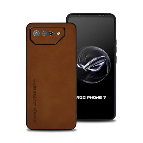 shamdspopu Hülle für Asus ROG Phone 7, TPU kombiniert mit komfortablem Leder-Oberfläche, hochwertig, luxuriös, stoßfest, Kratzfest und robust. (braun) von shamdspopu