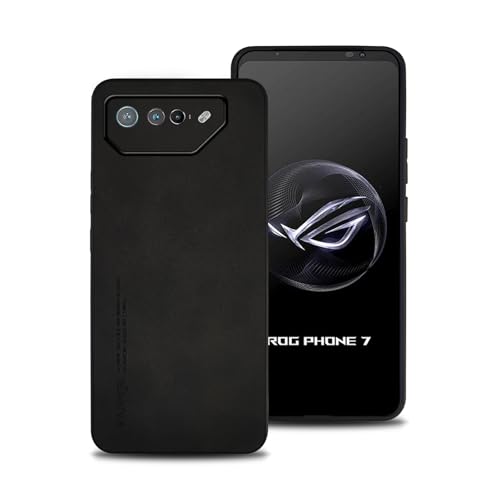 shamdspopu Hülle für Asus ROG Phone 7, TPU kombiniert mit komfortablem Leder-Oberfläche, hochwertig, luxuriös, stoßfest, Kratzfest und robust. (schwarz) von shamdspopu