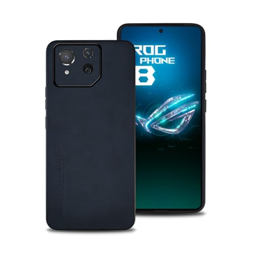 shamdspopu Hülle für Asus ROG Phone 8, 8 Pro, TPU kombiniert mit komfortablem Leder-Oberfläche, hochwertig, luxuriös, stoßfest, Kratzfest und robust. (Blau) von shamdspopu