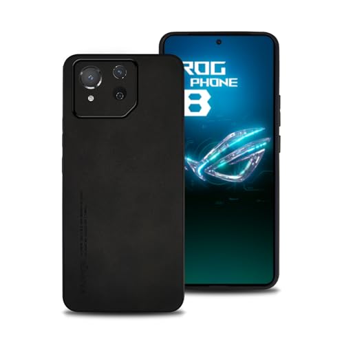 shamdspopu Hülle für Asus ROG Phone 8, 8 Pro, TPU kombiniert mit komfortablem Leder-Oberfläche, hochwertig, luxuriös, stoßfest, Kratzfest und robust. (schwarz) von shamdspopu