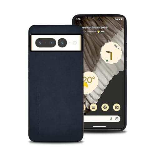 shamdspopu Hülle für Google Pixel 7 Pro, TPU kombiniert mit komfortablem Leder-Oberfläche, hochwertig, luxuriös, stoßfest, Kratzfest und robust. (Blau) von shamdspopu