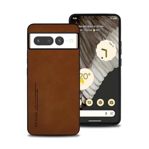 shamdspopu Hülle für Google Pixel 7 Pro, TPU kombiniert mit komfortablem Leder-Oberfläche, hochwertig, luxuriös, stoßfest, Kratzfest und robust. (braun) von shamdspopu