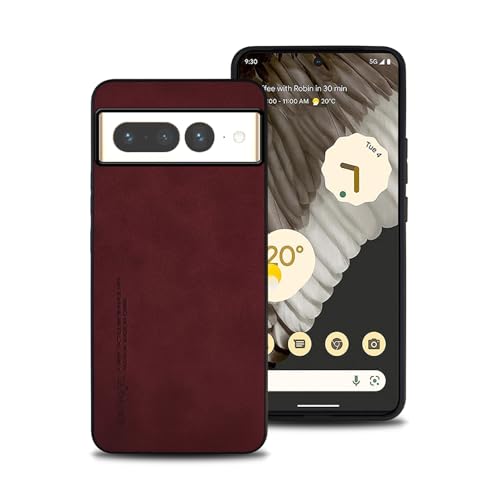 shamdspopu Hülle für Google Pixel 7 Pro, TPU kombiniert mit komfortablem Leder-Oberfläche, hochwertig, luxuriös, stoßfest, Kratzfest und robust. (rot) von shamdspopu