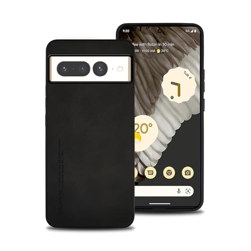 shamdspopu Hülle für Google Pixel 7 Pro, TPU kombiniert mit komfortablem Leder-Oberfläche, hochwertig, luxuriös, stoßfest, Kratzfest und robust. (schwarz) von shamdspopu