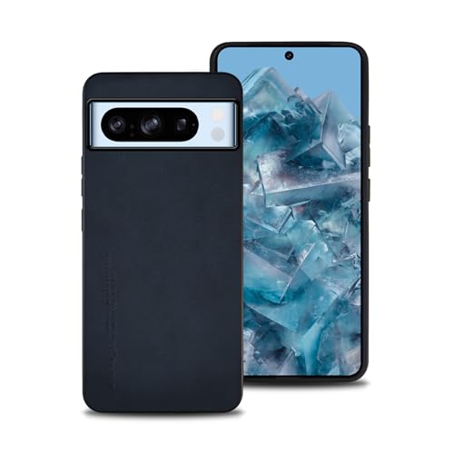 shamdspopu Hülle für Google Pixel 8 Pro, TPU kombiniert mit komfortablem Leder-Oberfläche, hochwertig, luxuriös, stoßfest, Kratzfest und robust. (Blau) von shamdspopu