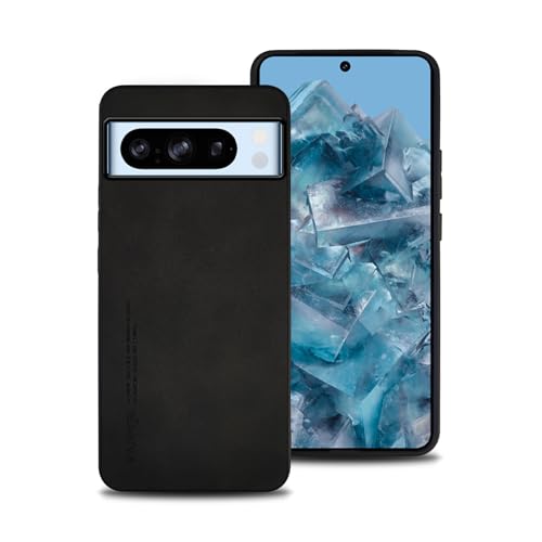 shamdspopu Hülle für Google Pixel 8 Pro, TPU kombiniert mit komfortablem Leder-Oberfläche, hochwertig, luxuriös, stoßfest, Kratzfest und robust. (schwarz) von shamdspopu