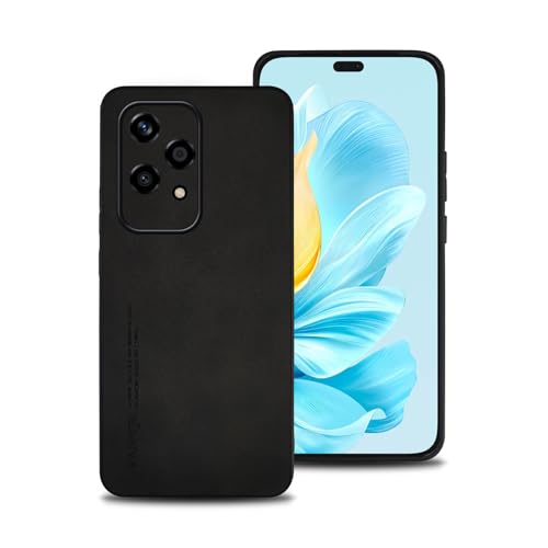 shamdspopu Hülle für Honor 200 Lite, TPU kombiniert mit komfortablem Leder-Oberfläche, hochwertig, luxuriös, stoßfest, Kratzfest und robust. (schwarz) von shamdspopu