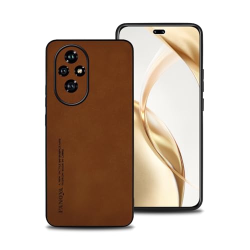 shamdspopu Hülle für Honor 200 Pro, TPU kombiniert mit komfortablem Leder-Oberfläche, hochwertig, luxuriös, stoßfest, Kratzfest und robust. (braun) von shamdspopu
