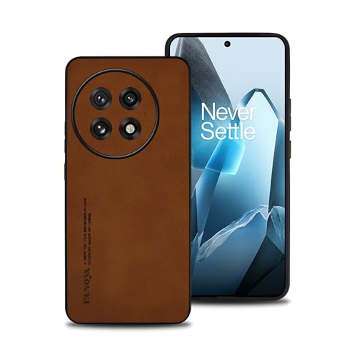 shamdspopu Hülle für OnePlus 13, TPU kombiniert mit komfortablem Leder-Oberfläche, hochwertig, luxuriös, stoßfest, Kratzfest und robust. (braun) von shamdspopu