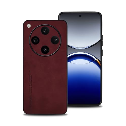 shamdspopu Hülle für Oppo Find X8 Pro, TPU kombiniert mit komfortablem Leder-Oberfläche, hochwertig, luxuriös, stoßfest, Kratzfest und robust. (rot) von shamdspopu