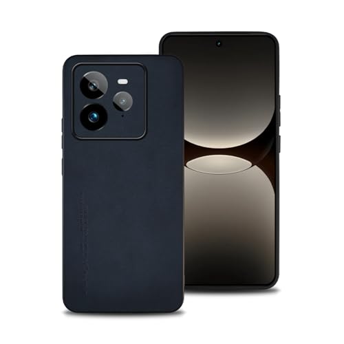 shamdspopu Hülle für Realme GT 7 Pro, TPU kombiniert mit komfortablem Leder-Oberfläche, hochwertig, luxuriös, stoßfest, Kratzfest und robust. (Blau) von shamdspopu