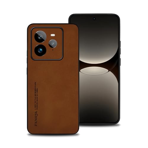 shamdspopu Hülle für Realme GT 7 Pro, TPU kombiniert mit komfortablem Leder-Oberfläche, hochwertig, luxuriös, stoßfest, Kratzfest und robust. (braun) von shamdspopu