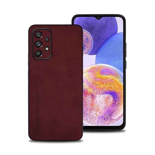 shamdspopu Hülle für Samsung Galaxy A23 4G, 5G, TPU kombiniert mit komfortablem Leder-Oberfläche, hochwertig, luxuriös, stoßfest, Kratzfest und robust. (rot) von shamdspopu