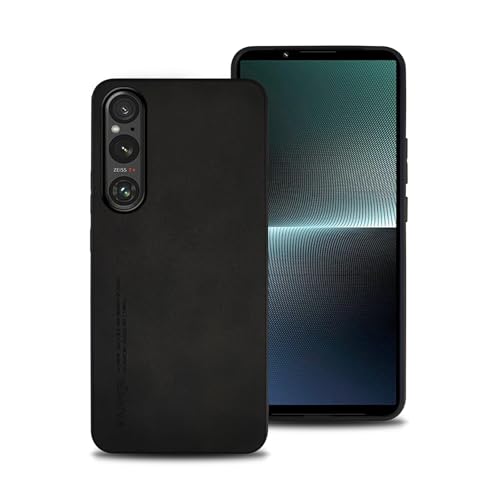 shamdspopu Hülle für Sony Xperia 1 V, TPU kombiniert mit komfortablem Leder-Oberfläche, hochwertig, luxuriös, stoßfest, Kratzfest und robust. (schwarz) von shamdspopu