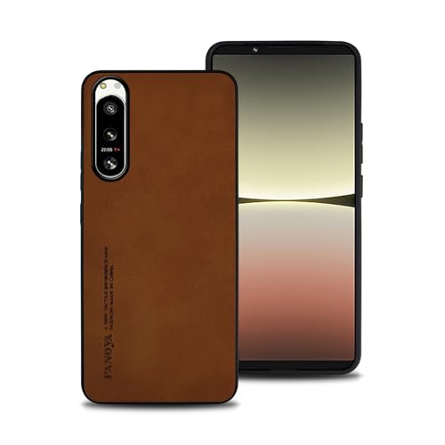 shamdspopu Hülle für Sony Xperia 5 IV, TPU kombiniert mit komfortablem Leder-Oberfläche, hochwertig, luxuriös, stoßfest, Kratzfest und robust. (braun) von shamdspopu