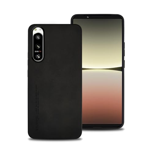 shamdspopu Hülle für Sony Xperia 5 IV, TPU kombiniert mit komfortablem Leder-Oberfläche, hochwertig, luxuriös, stoßfest, Kratzfest und robust. (schwarz) von shamdspopu