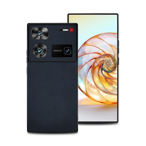 shamdspopu Hülle für ZTE Nubia Z60 Ultra, TPU kombiniert mit komfortablem Leder-Oberfläche, hochwertig, luxuriös, stoßfest, Kratzfest und robust. (Blau) von shamdspopu