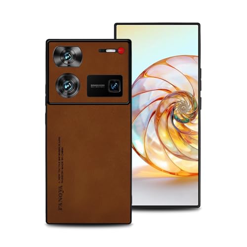 shamdspopu Hülle für ZTE Nubia Z60 Ultra, TPU kombiniert mit komfortablem Leder-Oberfläche, hochwertig, luxuriös, stoßfest, Kratzfest und robust. (braun) von shamdspopu