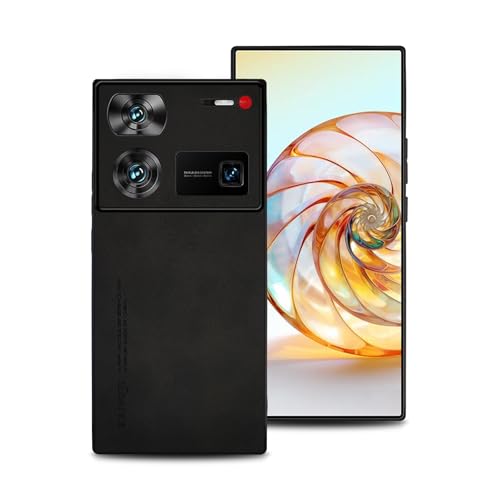 shamdspopu Hülle für ZTE Nubia Z60 Ultra, TPU kombiniert mit komfortablem Leder-Oberfläche, hochwertig, luxuriös, stoßfest, Kratzfest und robust. (schwarz) von shamdspopu